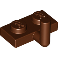 Lego destička 1x2 s kolíkem (tyčkou) nahoru tažné zařízení, červeno hnědá (6261359, 6173941)